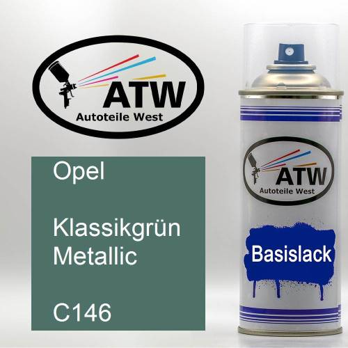 Opel, Klassikgrün Metallic, C146: 400ml Sprühdose, von ATW Autoteile West.